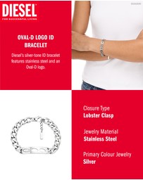Diesel - D Logo Silver Bracelet