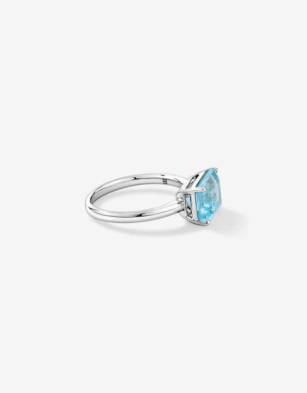 Michael Hill - Emerald Cut Sky Blue Topaz East-to-West Set Ring in Sterling Silver