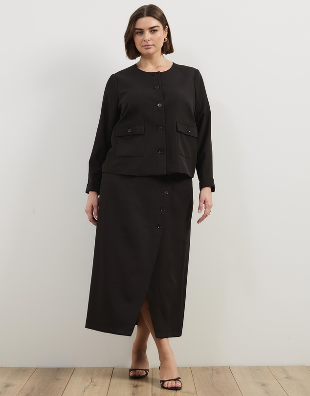Atmos&Here Curvy - Sorelle Split Detail Midi Skirt