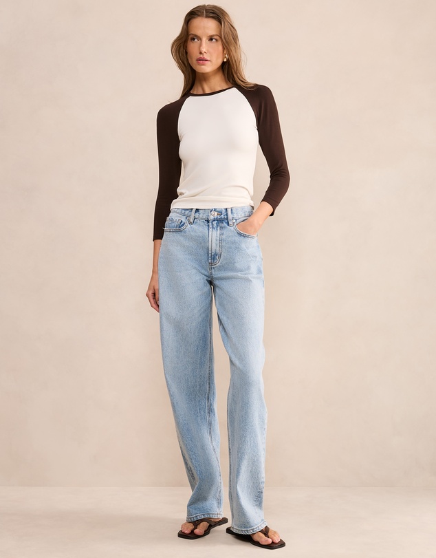 Forever New - Sasha Contrast Raglan Sleeves Top