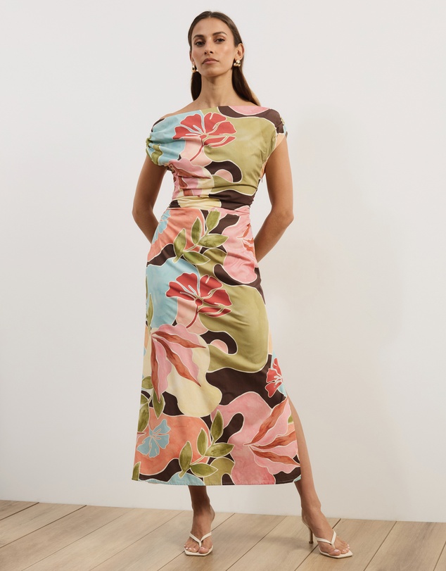 Atmos&Here - Janie Cotton Sateen Midi Dress