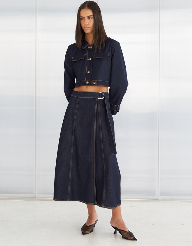 DRICOPER DENIM - Tiffe Wrap Denim Skirt