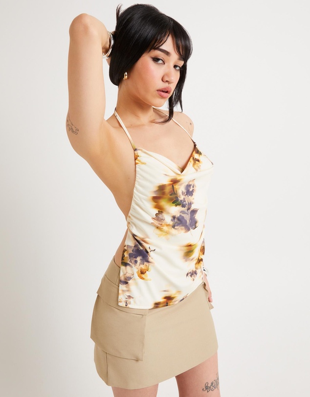 Alice In The Eve - Chloe Halter Cowl Neck Top