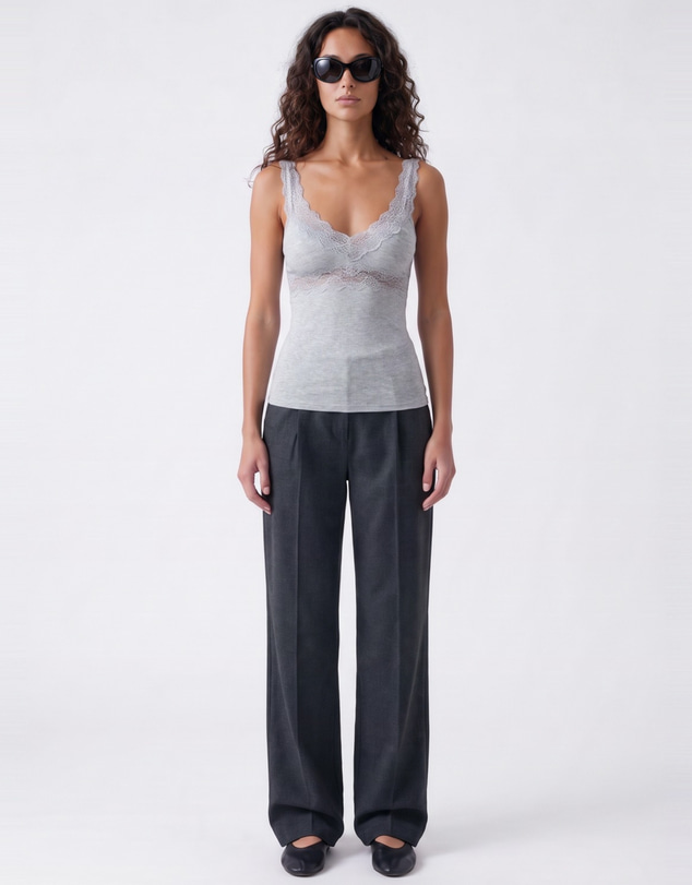 Style Addict - Leyla Lace Cami - Grey Marle