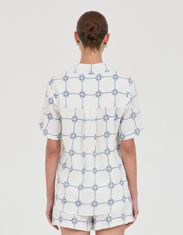 FRIEND of AUDREY - Seashell Linen Tie Top
