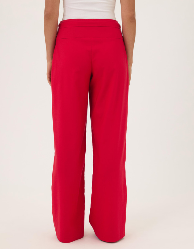 Atmos&Here - Lyra Mid Rise Linen Blend Pants with Tie