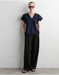 COS - Petal Sleeve Cotton Top