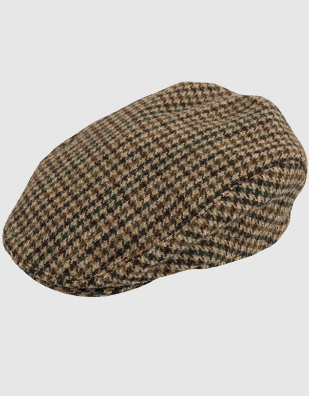 DENTS - Abraham Moon Check Tweed Flat Cap