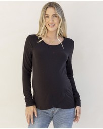 Angel Maternity - Annie Maternity/ Nursing Soft Nursing Top In Black
