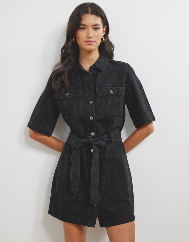Atmos&Here - Zarah Short Sleeve Denim Mini Dress