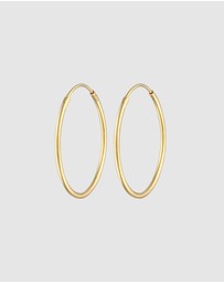 Elli Jewelry - Earrings Creoles Round Basic Classic Timeless in 925 Sterling Gold Plated