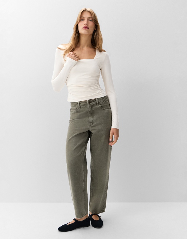 UNISON - Ruched Detail Long Sleeve Top