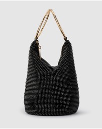 Olga Berg - Ellie Crystal Mesh Ring Handle Bag
