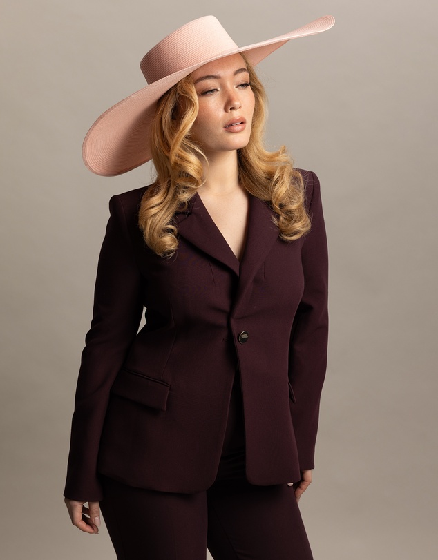 Morgan & Taylor - Savannah Racewear Wide-Brim Boater in Ballet Pink