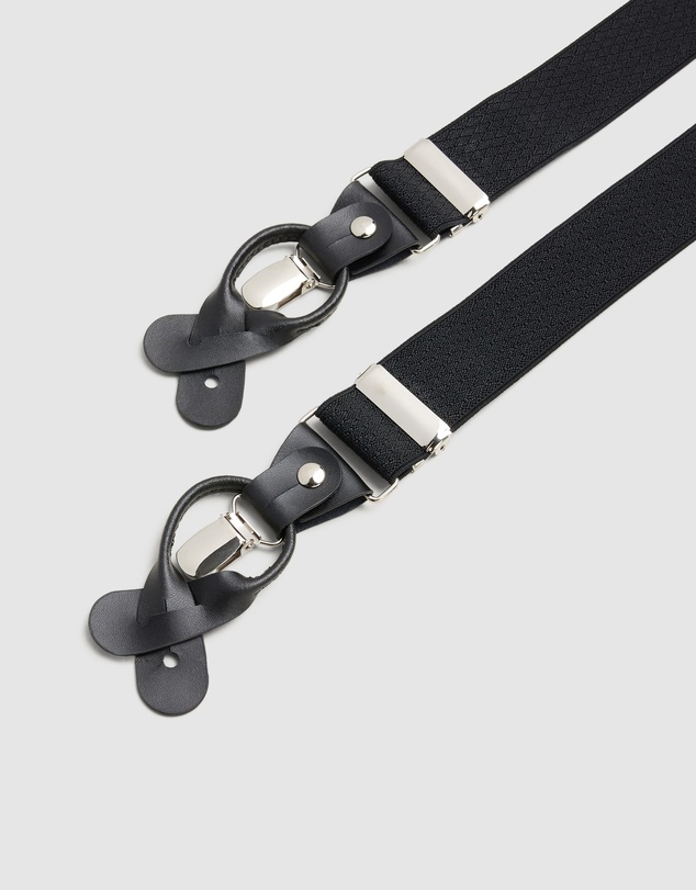 Politix - Leather Crosspatch Y-back Elastic Braces
