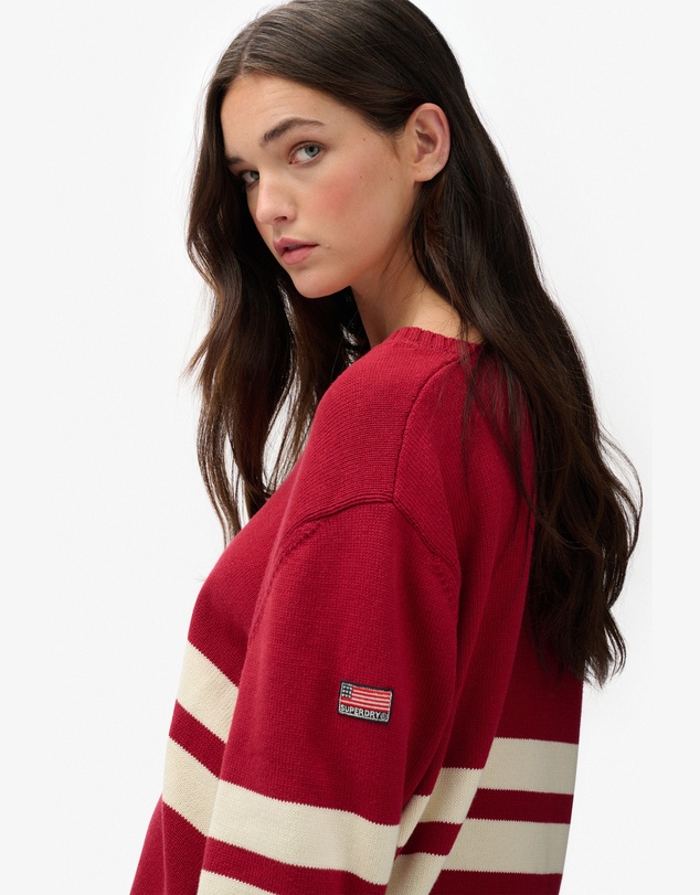 Superdry - Oversized Striped V Neck