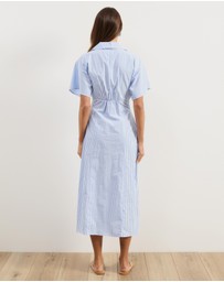Atmos&Here - Isobel Cotton Poplin Stripe Shirt Midi Dress