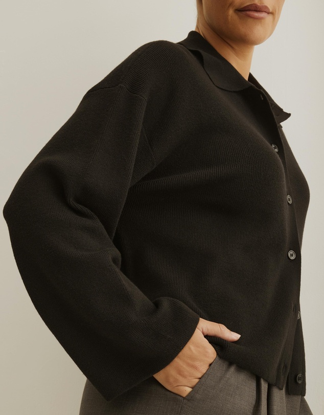 Atmos&Here Curvy - Jay Relaxed Rib Cardigan
