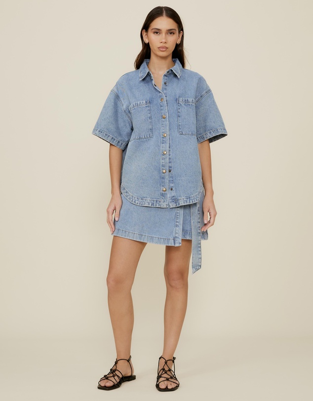 The Fated - Ali SS Denim Shacket