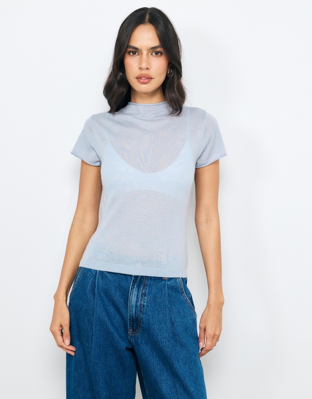 AERE - Ari Semi-Sheer Merino Wool Knit Top