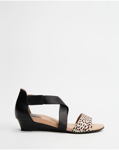 Mia Vita - Hydro Wedge Sandal - Black Ocelot