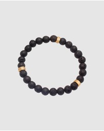 Kuzzoi - ICONIC EXCLUSIVE - Bracelet Lava Black Vintage in 925 Sterling Silver Gold Plated