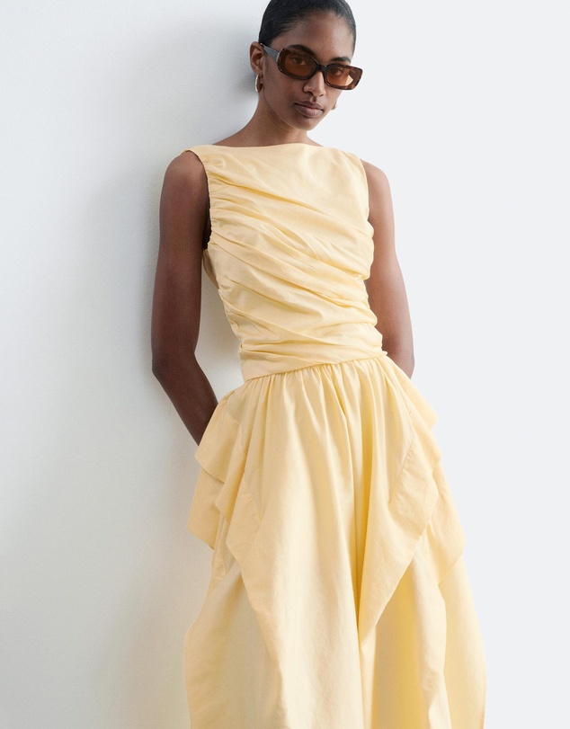 & Other Stories - Gathered Cotton Midi Skirt
