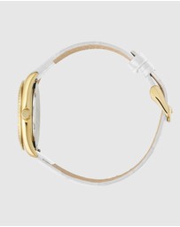 Maxum - Sydney - White Dial, Gold Tone Case & White Leather Band