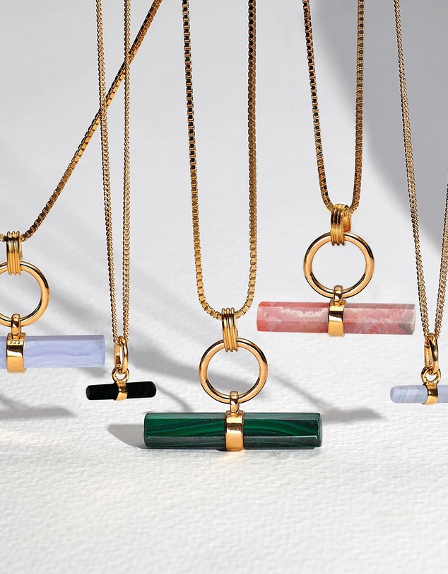 Rachel Jackson - T-Bar Malachite Necklace