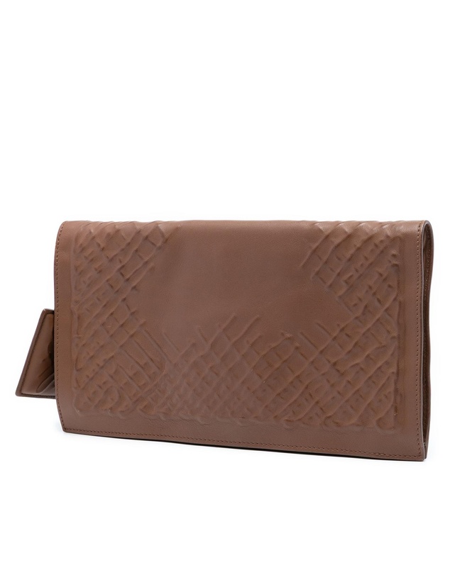 Pre-Loved by Azura Reborn - Pre-Loved Nappa Embossed Intrecciato Turnlock Clutch