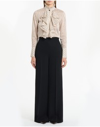 Carla Zampatti - Black Crepe High Waisted Wide Leg Pant