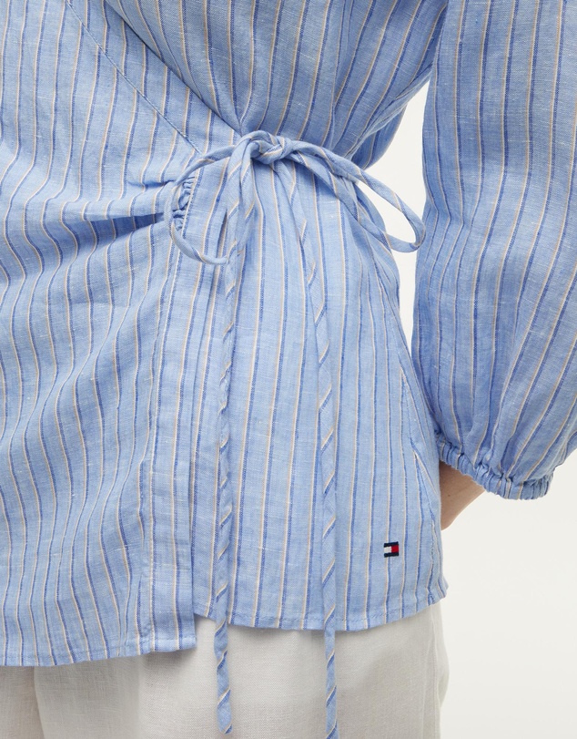 Tommy Hilfiger - Relaxed Fit Pure Linen Wrap Blouse