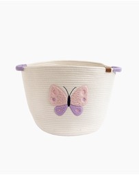 Living Textiles - Cotton Rope Embroidered Hampers - Butterfly
