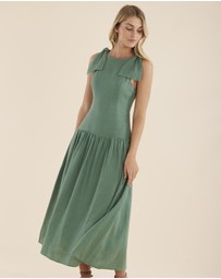 Amelius - Mavie Bow Linen Maxi Dress