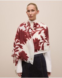 Trenery - Roselle Fine Wool Scarf in Red Mahogany