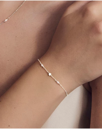SAINT VALENTINE - Heart & Pearl Bracelet - Silver