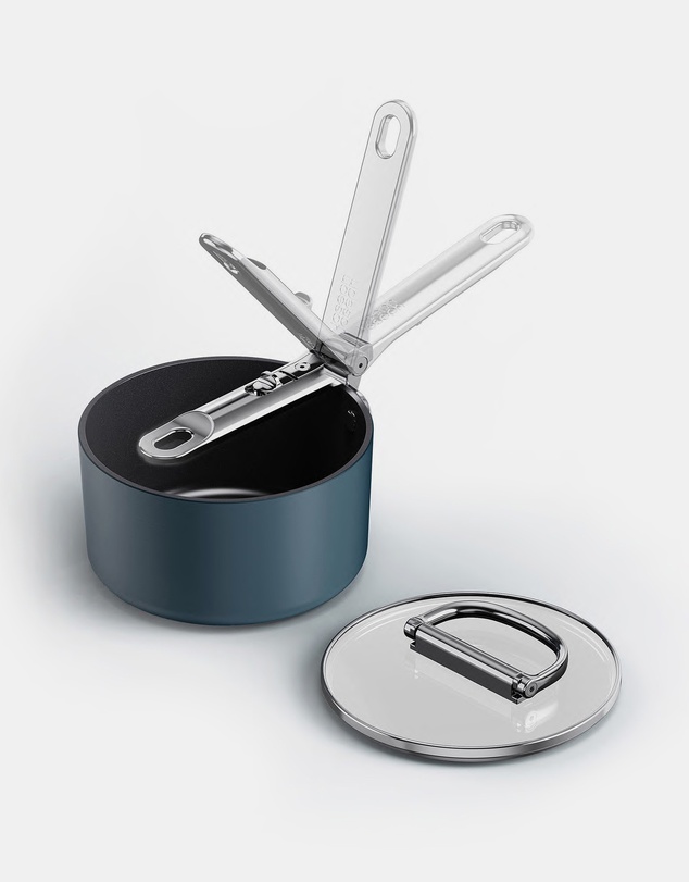 Joseph Joseph - Space Non-stick Saucepan with Folding Handles and Lid - 15 cm