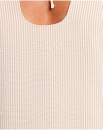 Petal & Pup - Sidney Mini Dress - Tan Stripe