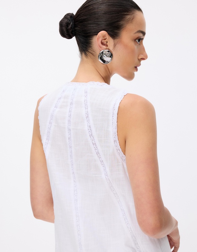 Revibe - Repaired Minima Esenciales Orsa Cotton Lace Midi Dress - AU 10