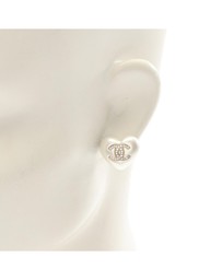 Pre-Loved by Azura Reborn - Pre-Loved CC Gold Plated Faux Pearl and Rhinestone Heart Earrings