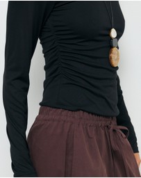 AERE - Cupro Boat Neck Top
