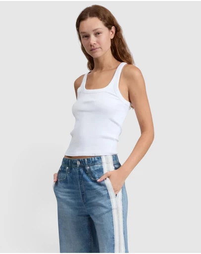 rag & bone - The Essential Rib Wide String Tank Top