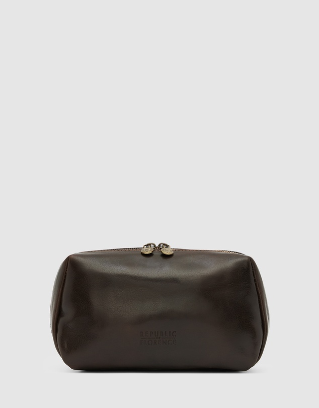 Republic of Florence - The Otto Chocolate Leather Dopp kit