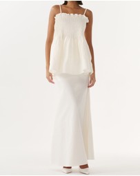 JUSTIN TONG - Ivory Linen Top