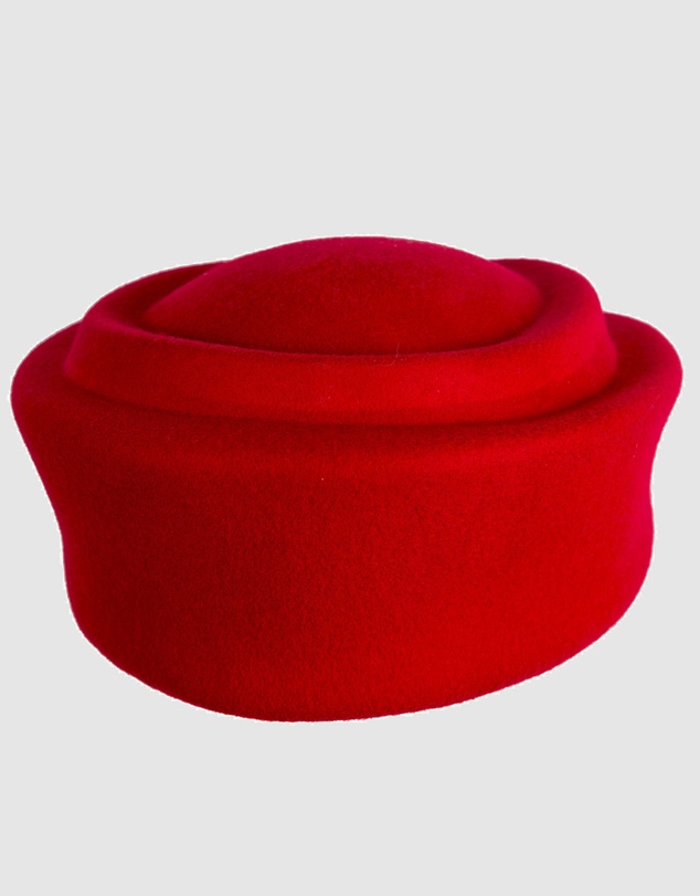 Max Alexander - Felt Red Pillbox Hat