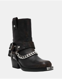 Steve Madden - Void Black Leather Boots