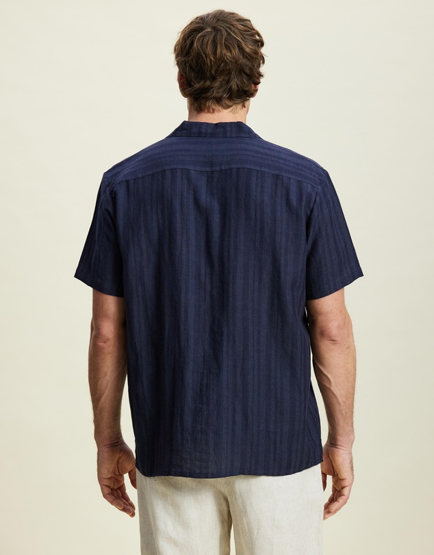 AERE - Linen Rayon Camp Collar Shirt