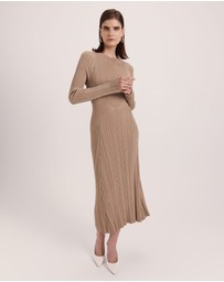 SABA - Metallic Ribbed Knit Dress