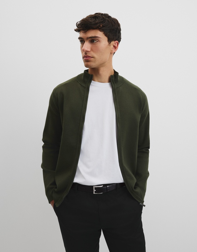 Country Road - Australian Cotton Silk Blend Zip Through Knit Jacket