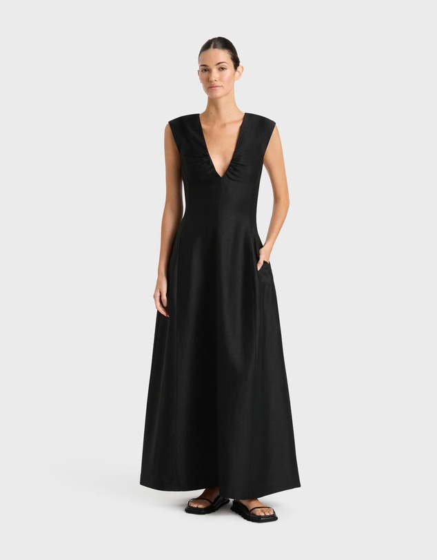 BONDI BORN - Bormio V Neck Midi Dress